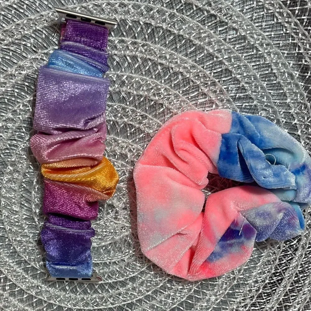 Scrunchie Watch Band for Apple Watch 38/40mm and Hair Scrunchie Set of 2 NWT
